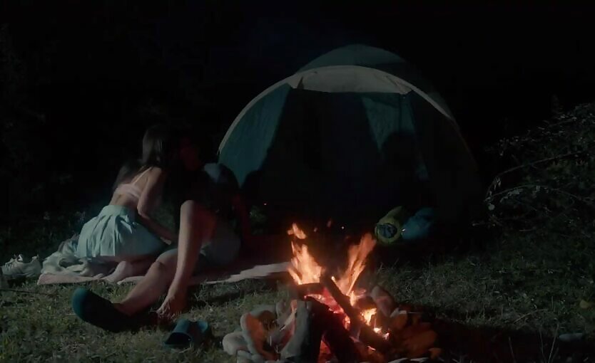 American Schoolgirl Has Romantic Sex By The Night Fire