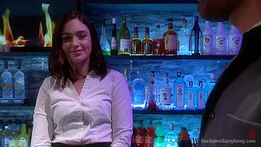 Naughty Waitress Takes Her Payment In Cock In An Interracial Gangbang! With Jodie Taylor