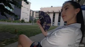 Busty Spanish Office Worker Pounded On Street And Hotel Room Floors By Two Mystery Strangers