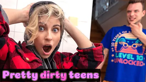 DEVIANTE   What The Fuck Lover &mdash;  You’re A Bimbo?! College Teeny Discovers His Best Mate Has A Snatch And Perky Naturals