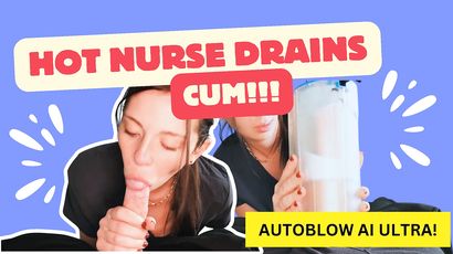 Horny Nurse Uses Autoblow Ultra To MILK OUT Knob