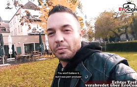 Hot German Blonde Meets A Cute Guy In Public And Has Sex With Him