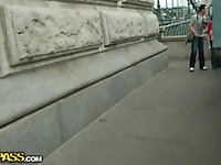 Youthful Chick Shows Her Milk Cans In A Public Streets