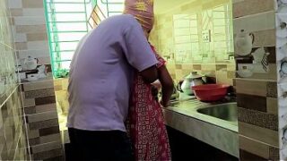 Desi Indian House Maid With Owner Standing STyle Fuck In The Kitchen