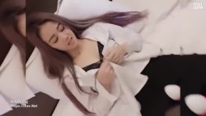 Asian Girl With Blonde Hair Gives A Fabulous Blowjob To A Guy