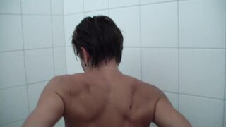 POV Blowjob And Screwing In The Public Shower