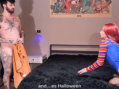 Dressing Up As Chucky, The Redheaded Stepdaughter Becomes Really Naughty