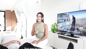 Dashing Slim Small Titted Latina Babe Teaches Her Step Bro How To Touch A Pussy Correctly