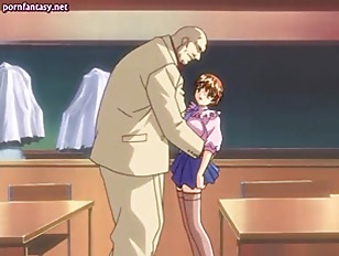 Anime Teacher Rubbing A Dick