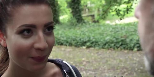 Naughty Grandpa Pounding Tight Teen Pussy In The Park