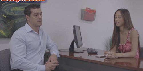 Greedy Asian Secretary Licked And Fucked By Coworker