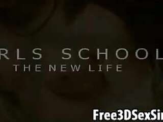 Two Flirty 3D School Babes Getting Fucked Hard