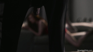 Strapless Erotic Dildo Session With Two Young Lesbian Babes