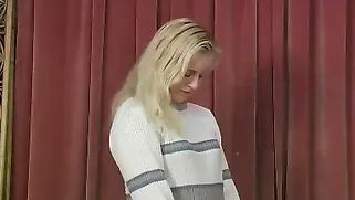 Skillful Master In Suit Canes A Submissive Young Blonde