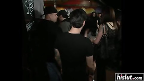 One Slavegirl Getting Tied Up And Shared By A Group Of Masters