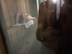 Brunette BBW Fascinated A Stranger With Her Huge Phat Ass In The Public Sauna