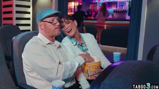 Hot Blonde Teen Athena Faris Complaining On A Big Cock In The Movie Theatre