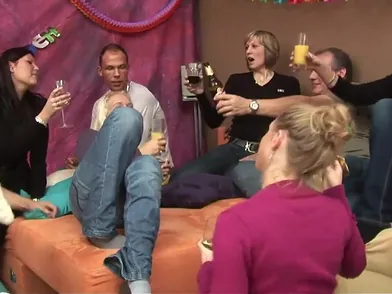 Young Blonde Gets Fucked At Group Sex Party