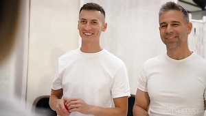 Hot Busty Blonde Sperm Bank Nurse Lets Donors Fuck Her In 3 Some And DP Her Holes To Help Them Cum