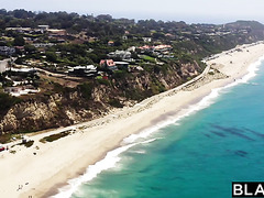 Two Breathtaking Blondes With Great Bodies Share The Same Big Cock In This Great Interracial