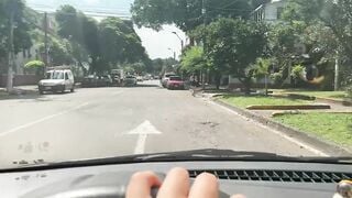 Big Tit Jogging Girl Does Handjob And Make Him Cum In No Time!