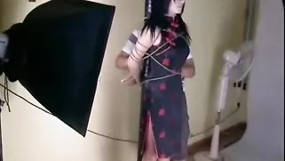 Chinese Master Beats His Personal Doll And Bounds Her Body