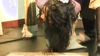 Chinese Master Beats His Personal Doll And Bounds Her Body