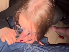 POV Oral Pleasure In Car With Cronys, Spunk In Mouth