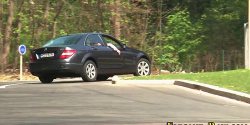 Handcuffed European Babe