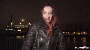 GERMAN SCOUT   Skinny Freckled Redhead French Wife Luna Thurman Pickup For Casting Fuck