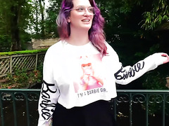 Young French Chick With Purple Hair Malicia Gets Intimate With One Stranger Guy