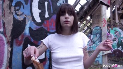 GERMAN SCOUT   TINY EMO GIRL SILVIA RARE ROUGH FUCK I PICKUP MINI TITS AND DIRTY SEX   German