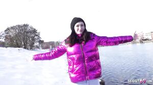 GERMAN SCOUT   Small Tits Girl Belinda Pick Up For First Time Casting Fuck By Big Dick Stranger