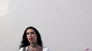 GERMAN SCOUT   Big Boobs MILF Tattoo Bitch Anna70F First Time Porn Casting