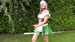 German Slut With Fake Tits Got Gang Banged  And Filed With Sperm On Oktoberfest