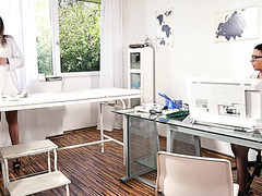 Nurse Fucked Patient With Strapon And They Got Group Fuck In Tight Anal And Shaved Pussies