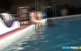 Horny Babes With Nice Curves Enjoy Group Sex All Over The Property