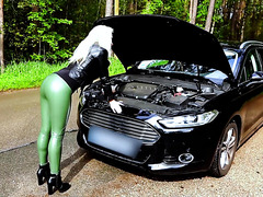 The Hot German Milf’s Car Broke Down And She Thanked The Stranger For His Help.