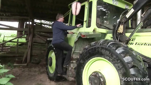 German Mommy And Dad Make Love Outdoor On Farm