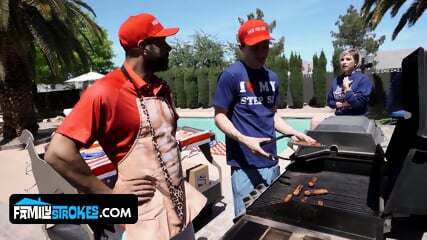 Independence Day Family Fun: Penelope Gets Double Teamed By Stepdad And Stepbro