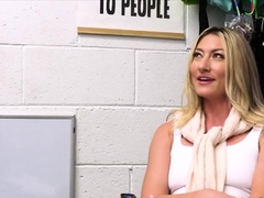 Blonde Cougar Enjoys Officers Fat Dick On The Office Desk