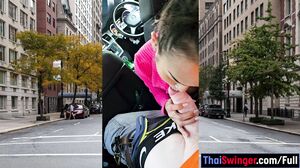 Public POV Blowjob By Busty Asian MILF