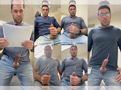 Jock Working In The Office, Jerking His Cock & Cumming