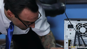 Blonde Secretary With Huge Melons Fucks Like Wild In The Office