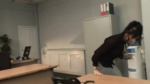 Big Tits Secretary In Nylons Fucked Doggy Style And Gets Mouthful Of Cum