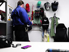 Slim Petite Blonde Teen Shoplifter Lets The Security Officer Enjoy Her Tight Pussy To Get Free