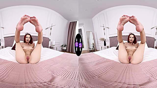 Redheaded Teen Sirena Milano Indulges In A Steamy Solo Session On Her Comfy Bed