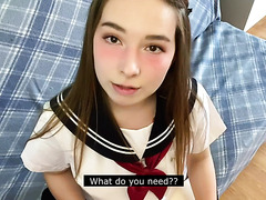 Tiny Teen Cutie In Asian School Uniform Lets Her Step Bro Look At Her Wet Pussy (Solo Roleplay)