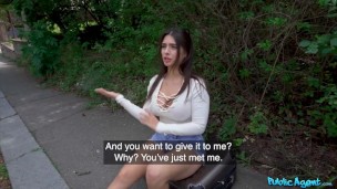 Public Agent Meets Tru Kait And Gets A Nice Blowjob Before She Rips Her Denim Shorts Off To Fuck