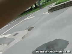 Cock Hungry Brunette In Public Sex